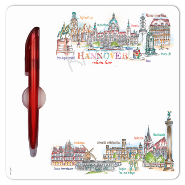 28580 – Mousepad "Hannover – SCHÖNE STADT" als Schreibunterlage mit Kugelschreiber