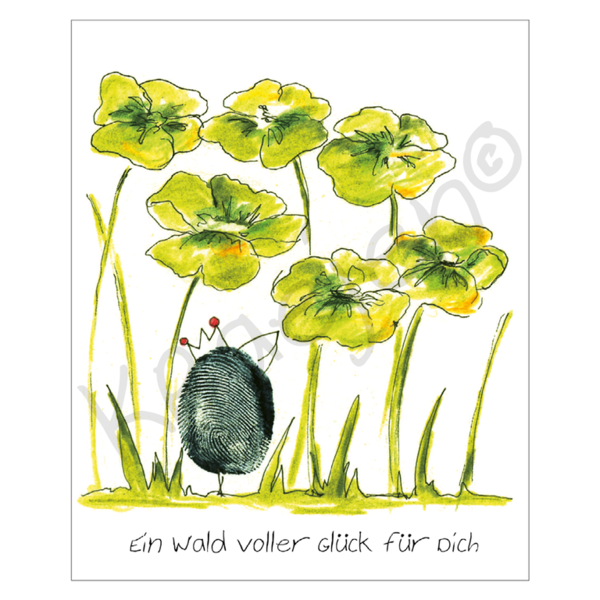51039 – Doppelblumenkarte, Grüße/Glück