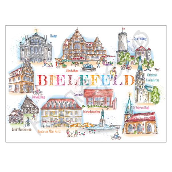 29105 – Postkarte, "Bielefeld – SCHÖNE STADT"