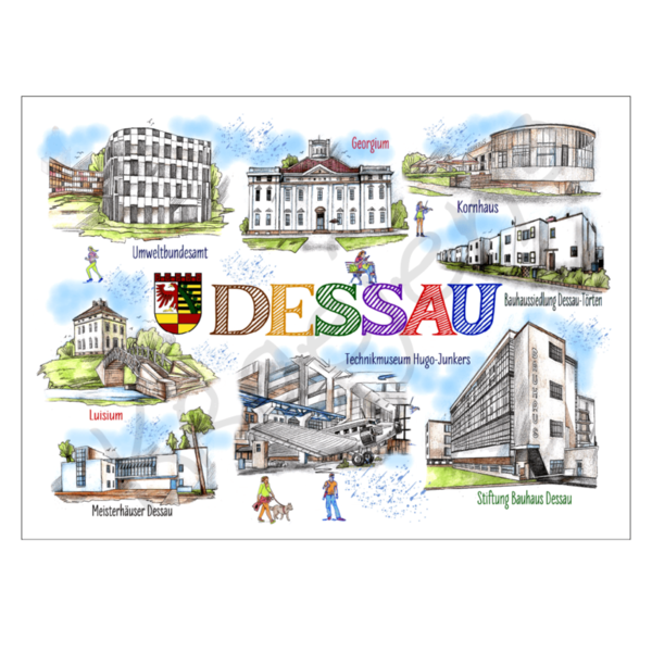 30934 – Doppelkarte, "Dessau – SCHÖNE STADT"