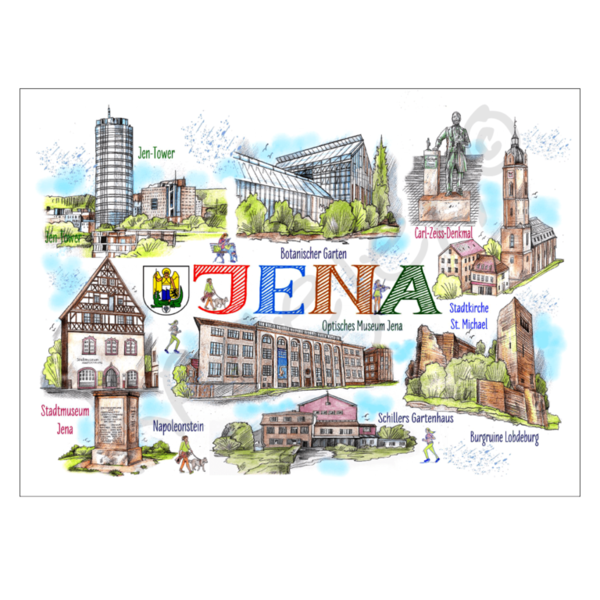 31207 – Doppelkarte, "Jena – SCHÖNE STADT"