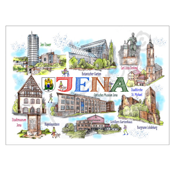 31214 – Postkarte, "Jena – SCHÖNE STADT"